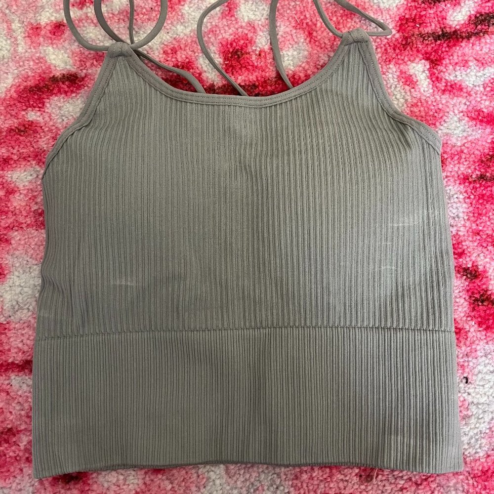 Ribbed Multi-Strap Workout Cropped Tank